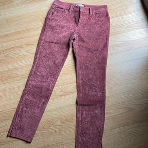 EUC velvety rose colored skinny jeans LOFT size 4/27